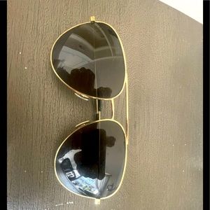 Saint Laurent Large Gold Frame Aviator sunglasses